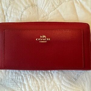 Coach Cherry Red Leather Clutch
